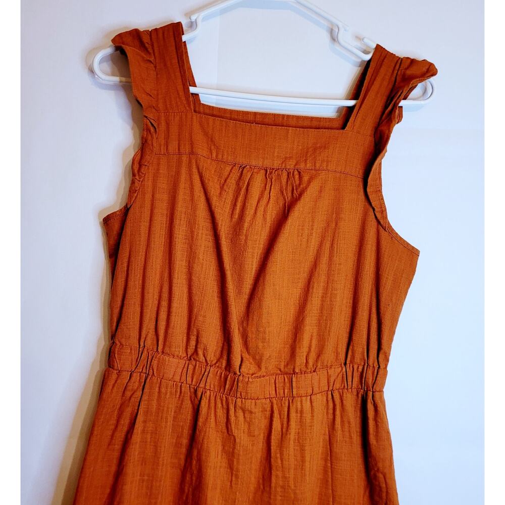 Universal Threads Poplin Cotton Rust Orange Ruffl… - image 4